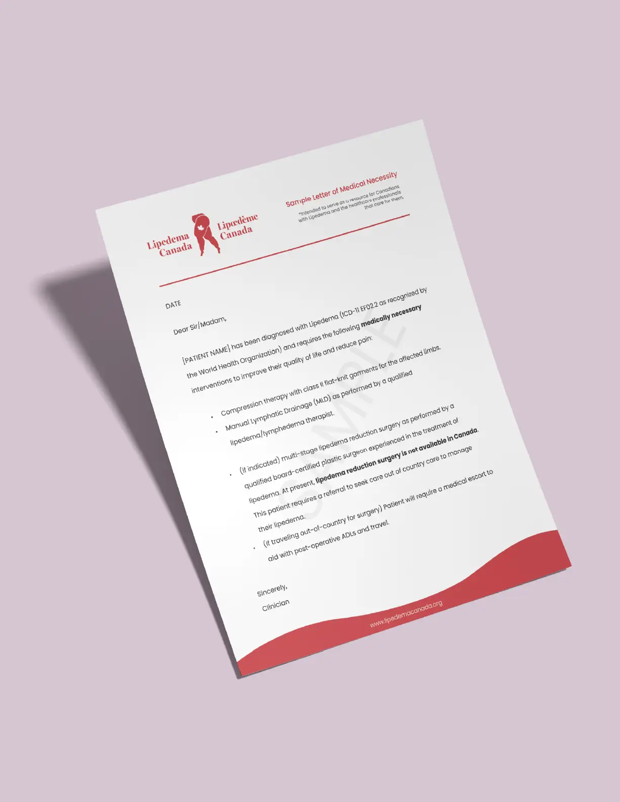 Sample letter of Medical Necessity Lipedema Canada