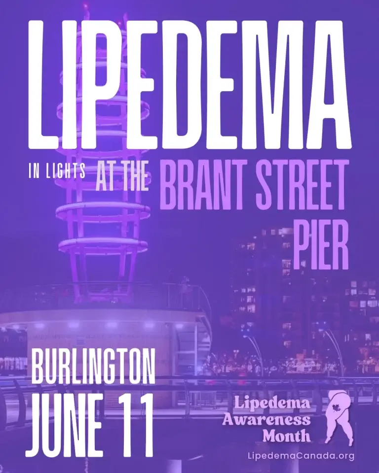 Lipedema in Lights - Brant Street Pier in Burlington Ontario June 11th 2025 for Lipedema Awareness Month
