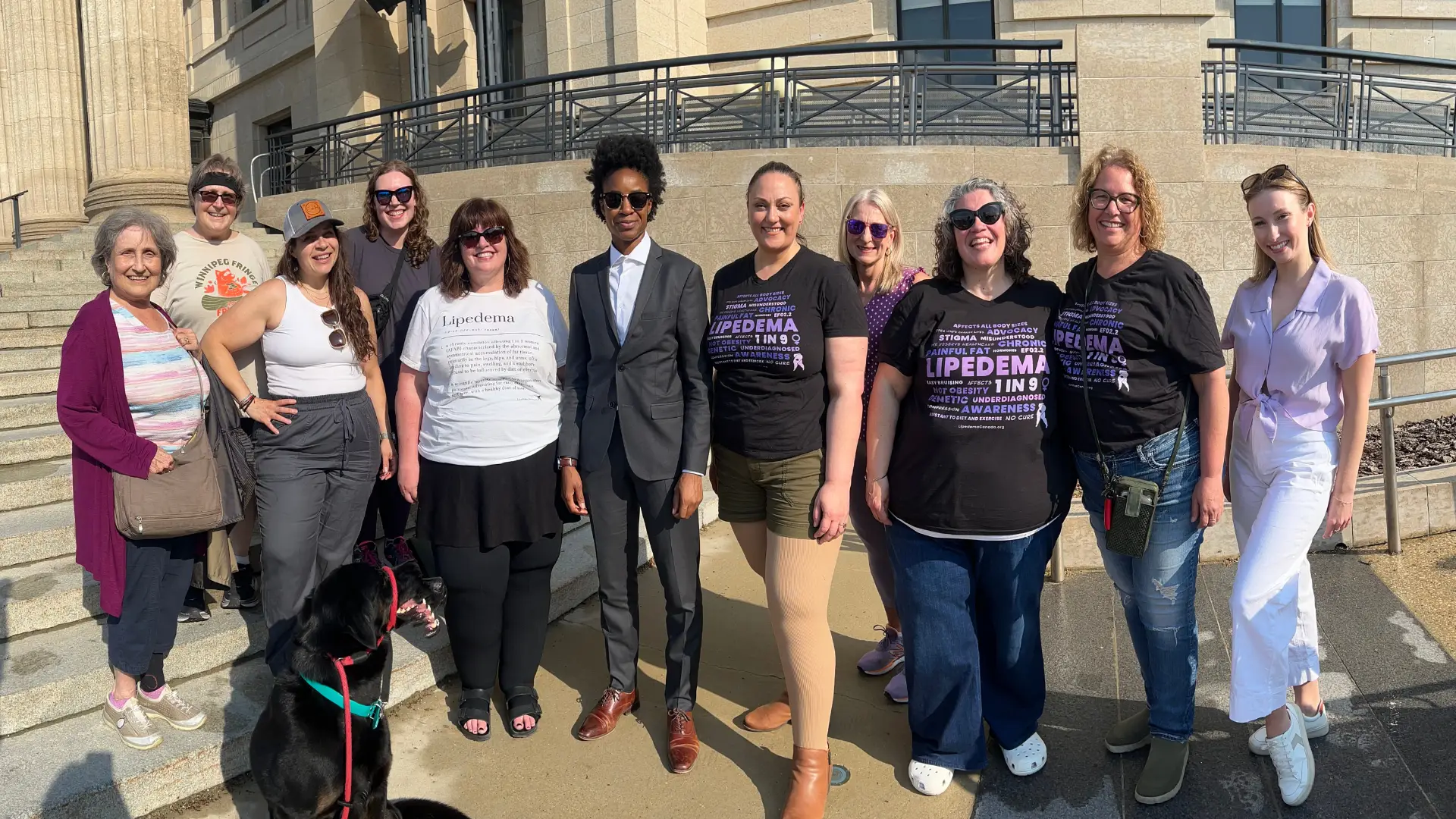 Historic Milestone: Manitoba Becomes the First Province in Canada to Recognize Lipedema Awareness Day 2 Manitoba Health Minister Uzoma Asagwara with members of Lipedema Manitoba Association and Lipedema Canada