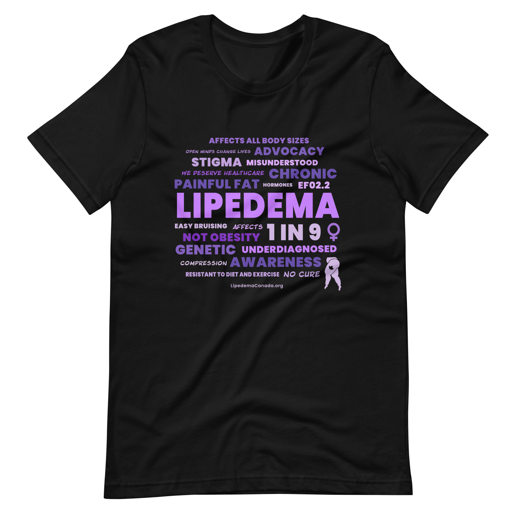 Lipedema Aware T-Shirt (word cloud)