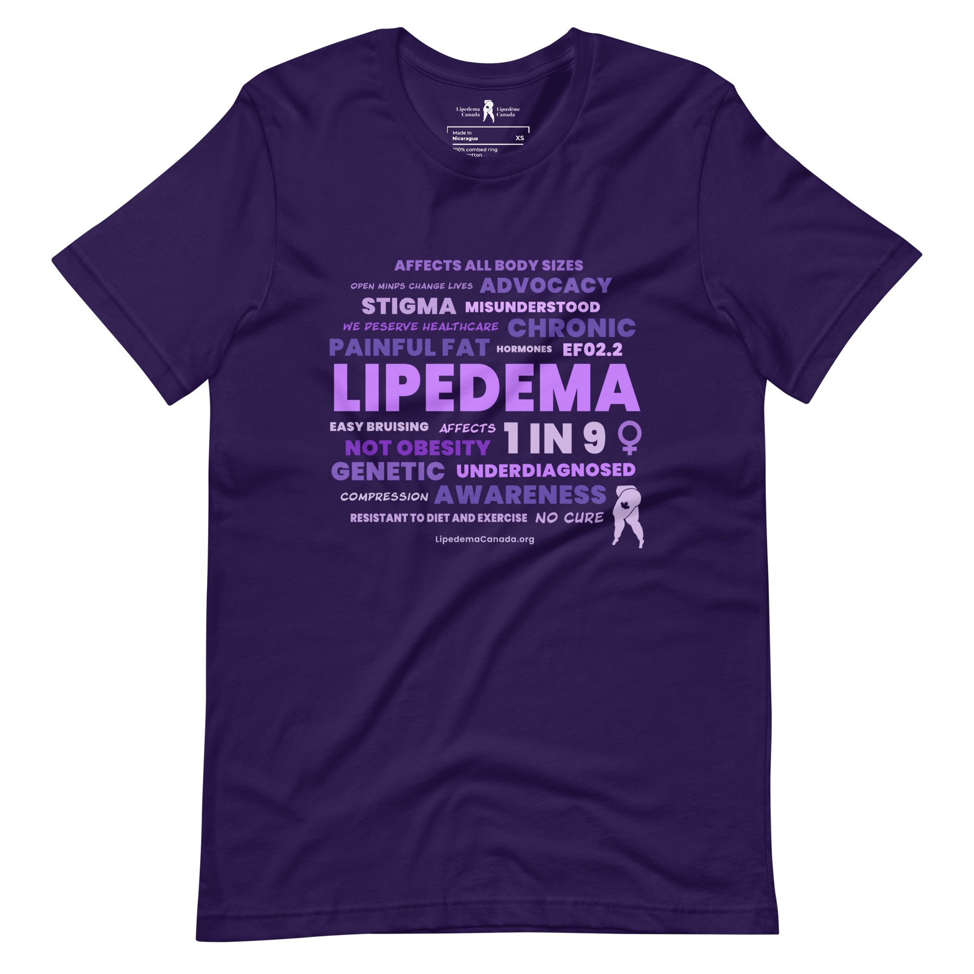 Lipedema Aware T-Shirt (word cloud)